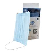 Two Tech Medical Burun Telli 3 Katlı 90gr Meltblown Filtreli Yetişkin Maske 10lu - Mavi
