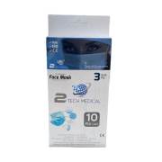 Two Tech Medical Burun Telli 3 Katlı 90gr Meltblown Filtreli Yetişkin Maske 10lu - Siyah