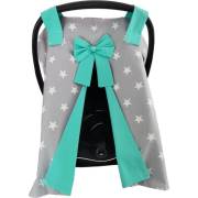 Yuar Baby Gri Tabanlı Yıldız Desenli Puset Örtüsü-Yeşil