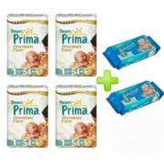 Prima Premium Care No:1 Yenidoğan 4lü Paket 2-5 Kg 2 Adet Pampers Islak Mendil Hediyeli