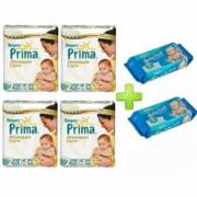 Prima Premium Care No:2 Mini 4lü Paket 3-6 Kg 2 Adet Pampers Islak Mendil Hediyeli