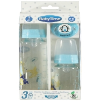 Babytime BT207 3lü Cam Biberon Seti - Mavi