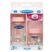 Babytime BT207 3lü Cam Biberon Seti - Pembe