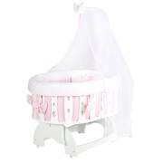 Bebetti 270P Şehzade Özel Seri Beşik+Tekstil Seti Pembe