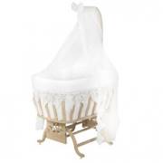 Bebetti 400D Otantik Geniş Güpürlü Beşik+Tekstil Seti Doğal