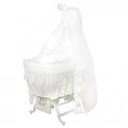 Bebetti 400K Otantik Geniş Güpürlü Beşik+Tekstil Seti Krem