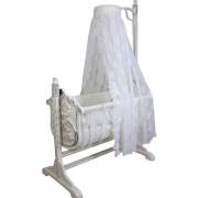 Bebetti 800K Oymalı Saltanat Tekstil+Beşik Seti Krem