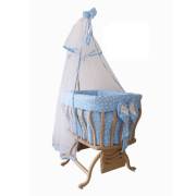 Bebetti 010-M Kristal Fiyonklu Beşik Tekstil+Beşik Seti Mavi