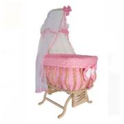 Bebetti 010-P Kristal Fiyonklu Beşik Tekstil+Beşik Seti Pembe