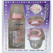 Hanymish 652 Yenidoğan Cam Hediye Seti 4lü - Pembe