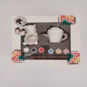 AtölyEmek Maxi Taş Saksı Boyama Seti-Kedi ve Panda