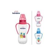 Bambino Silikon Kiraz Uçlu Kulplu Cam Biberon 225 Ml Kırmızı B016