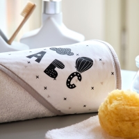 Funna Baby 9825 Üçgen Başlıklı Havlu Seti - Story - Gri - 75 x 75 cm