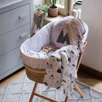 Funna Baby 9881 Hasır Sepet Seti - Story - Gri