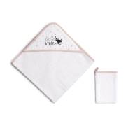 Funna Baby 9851 Üçgen Başlıklı Havlu Seti - Be Brave - Pudra - 75 x 75 cm