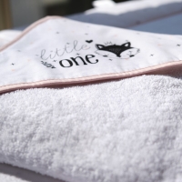 Funna Baby 9851 Üçgen Başlıklı Havlu Seti - Be Brave - Pudra - 75 x 75 cm