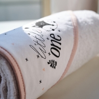 Funna Baby 9851 Üçgen Başlıklı Havlu Seti - Be Brave - Pudra - 75 x 75 cm