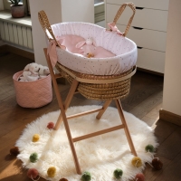 Funna Baby 9885 Hasır Sepet Seti - Be Brave - Pudra