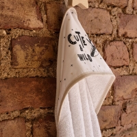 Funna Baby 9864 Üçgen Başlıklı Havlu Seti - Cute & Wild - Bej - 75 x 75 cm