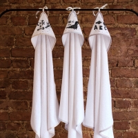 Funna Baby 9877 Üçgen Başlıklı Havlu Seti - Dino - Mavi - 75 x 75 cm