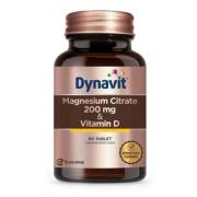 Dynavit Magnesium Citrate 200 mg- Vitamin D Takviye Edici Gıda 60 Tablet