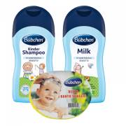 Bübchen 3lü Set Şampuan 200 ml + Nemlendirici Süt 200 ml+ Sünger