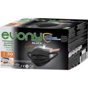 Evony 3 Katlı Yumuşak Elastik Kulaklı 50li Cerrahi Maske - Siyah