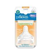 Dr. Browns 4201 Silikon Biberon Emziği 4. Seviye Geniş Ağız 9+ Ay İkili Paket