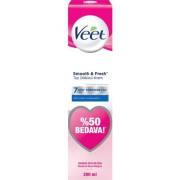 Veet Smooth Fresh Hassas Cilt Tüy Dökücü Krem 200 ml %50 Bedava