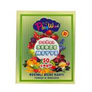 PlayWood Eğitici Resimli Bilgi Kartı Sebze Meyve 50 Çeşit