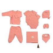 Funnababy 0218 Muslin Yenidoğan Seti - 8 parça - Coral - Yavruağızı - 0 /3 Ay