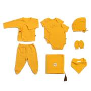 Funnababy 0243 Muslin Yenidoğan Seti - 8 parça - Marigold - Hardal - 0 /3 Ay