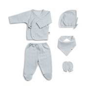 Funnababy 0294 Muslin Yenidoğan Seti - 5 parça - Dove - Gri - 0/3 Ay