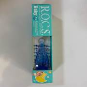 R.O.C.S. Baby 0-3 Yaş Muz Püresi Tadında Diş Macunu 45g + Diş Fırçası Seti Mavi