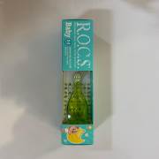 R.O.C.S. Baby 0-3 Yaş Muz Püresi Tadında Diş Macunu 45g + Diş Fırçası Seti Yeşil