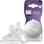 Philips Avent Natural Response 2li Biberon Emziği, 1 Numara, 0 Ay+ -Scy961/02