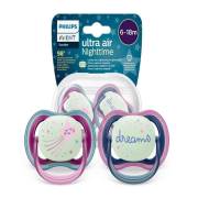 Philips Avent Ultra Air Night Karanlıkta Parlar Gece Emziği 6-18 ay Kız 