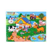 Sunman Raptiyeli Bul ve Tak Çiftik ve Gezinti Ahşap Puzzle S00005119 