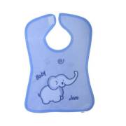 Baby Jem Köşeli Nakışlı Önlük - Mavi