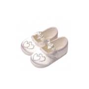 Baby Jem Saten Taşlı Kız Patik - Ekru