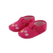 Baby Jem Cırtlı Çiçekli Patik - Fuşya