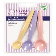 Wee Baby 123 3lü Set Mama Kaşığı - Pembe