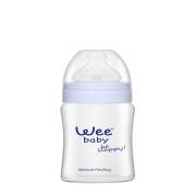 Wee Baby Geniş Ağızlı Isıya Dayanıklı Cam Biberon 180ml Mavi
