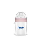 Wee Baby Geniş Ağızlı Isıya Dayanıklı Cam Biberon 180ml Pembe