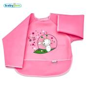 Babyjem Poli Muşamba Kollu Önlük Pembe