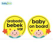 Babyjem Araba Cam Yazısı Dikkat Bebek Var Sarı / 094Sarı