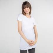 Funna Mamma 7614 Bisiklet Yaka Hamile T-Shirt - Carina - Beyaz / S