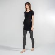 Funna Mamma 7618 Bisiklet Yaka  Hamile T-Shirt - Carina - Siyah / S