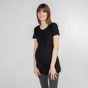 Funna Mamma 7619 Bisiklet Yaka  Hamile T-Shirt - Carina - Siyah / M