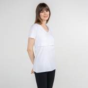 Funna Mamma 7639 V-Yaka Emzirme T-Shirt - Nora - Beyaz / M Beden